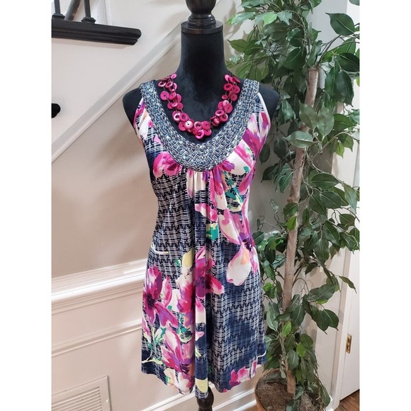 Avenue Women Multicolor Floral Polyester Scoop Neck Sleeveless Top Blouse 22/24 - Picture 1 of 13